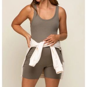 Green Maternity Romper